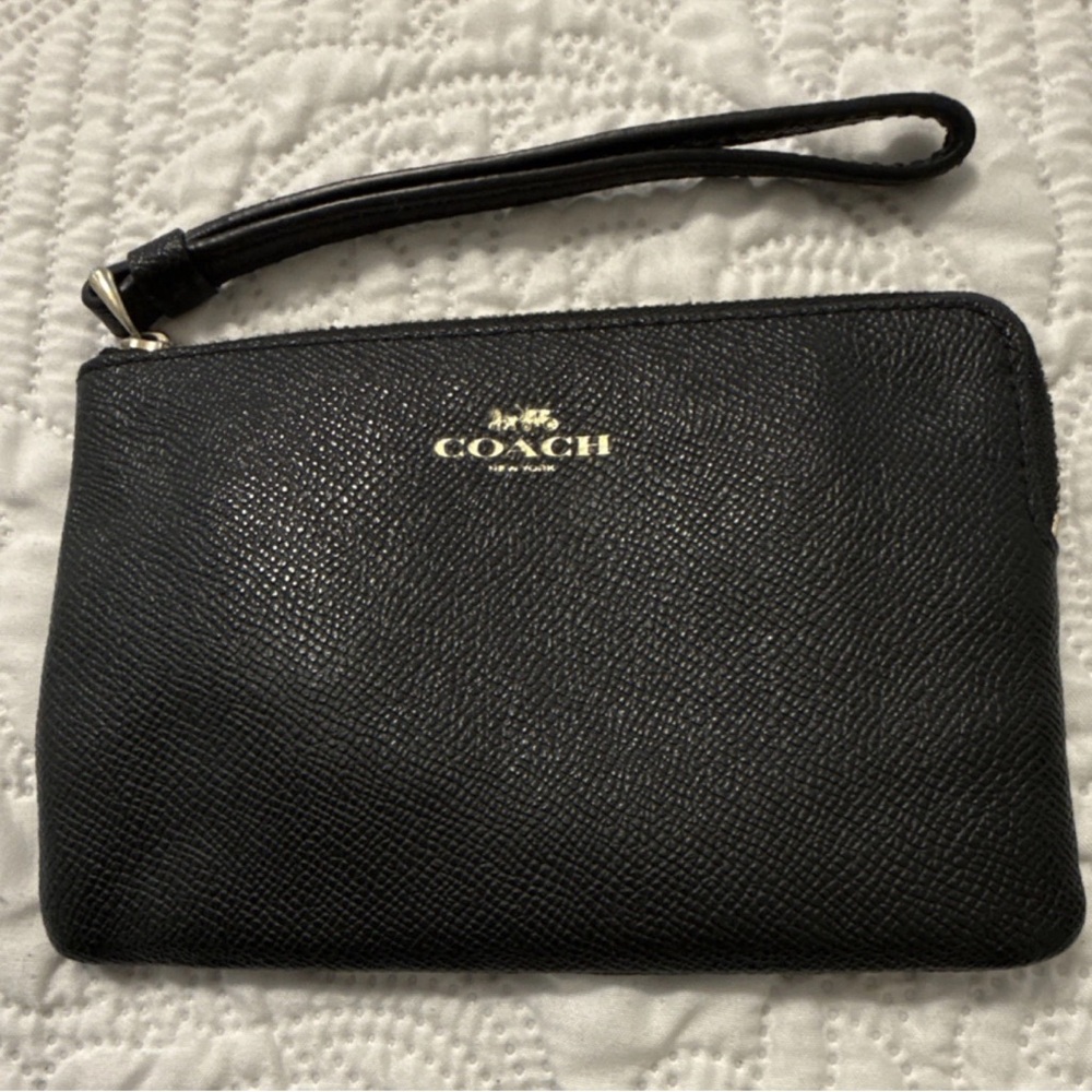 Coach Textured Black Wristlet